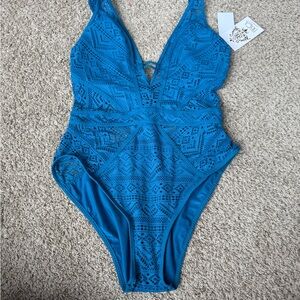 Blue One Piece Swimsuit